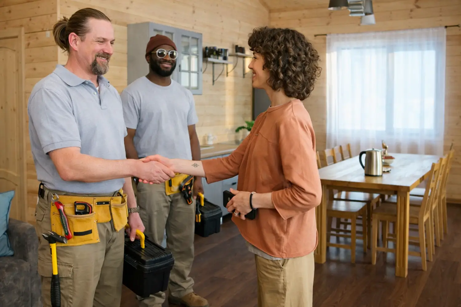 Happy customer after plumbing issue fixed.